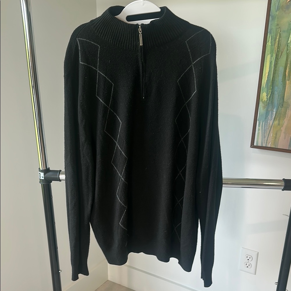 Geoffrey Beene Black Zip Up Sweater NWOT